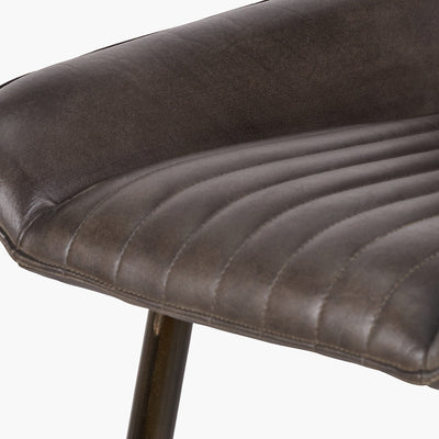 Pacific Lifestyle Angelo Peppercorn Leather and Bronze Metal Retro Bar Stool 4