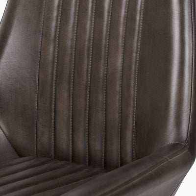 Pacific Lifestyle Angelo Peppercorn Leather and Bronze Metal Retro Dining Chair 3
