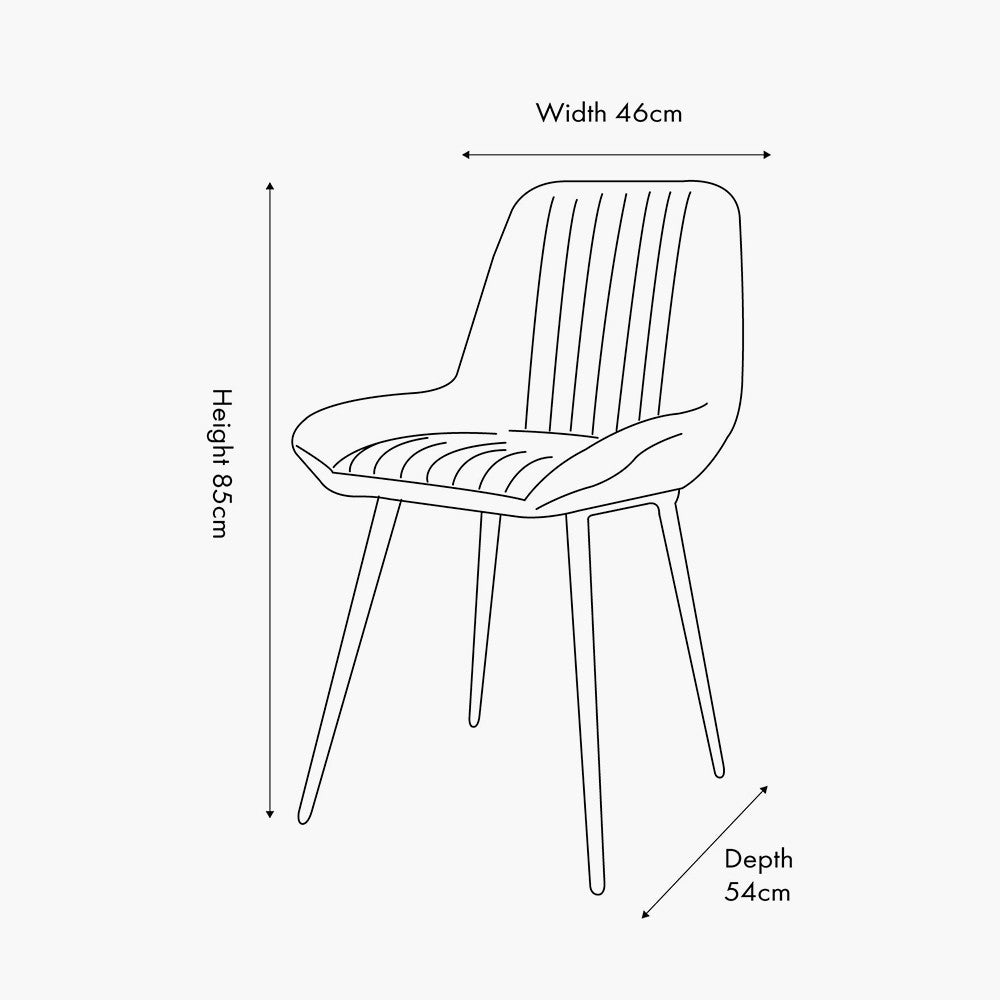 Pacific Lifestyle Angelo Peppercorn Leather and Bronze Metal Retro Dining Chair Dimensions