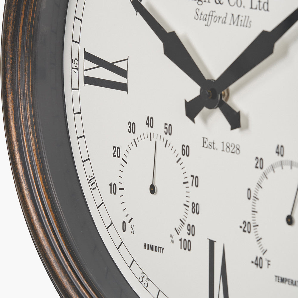 Pacific Lifestyle Antique Bronze Effect Indoor Outdoor Wall Clock 2