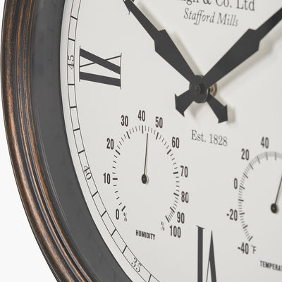Pacific Lifestyle Antique Bronze Effect Indoor Outdoor Wall Clock 2