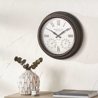 Pacific Lifestyle Antique Bronze Effect Indoor Outdoor Wall Clock