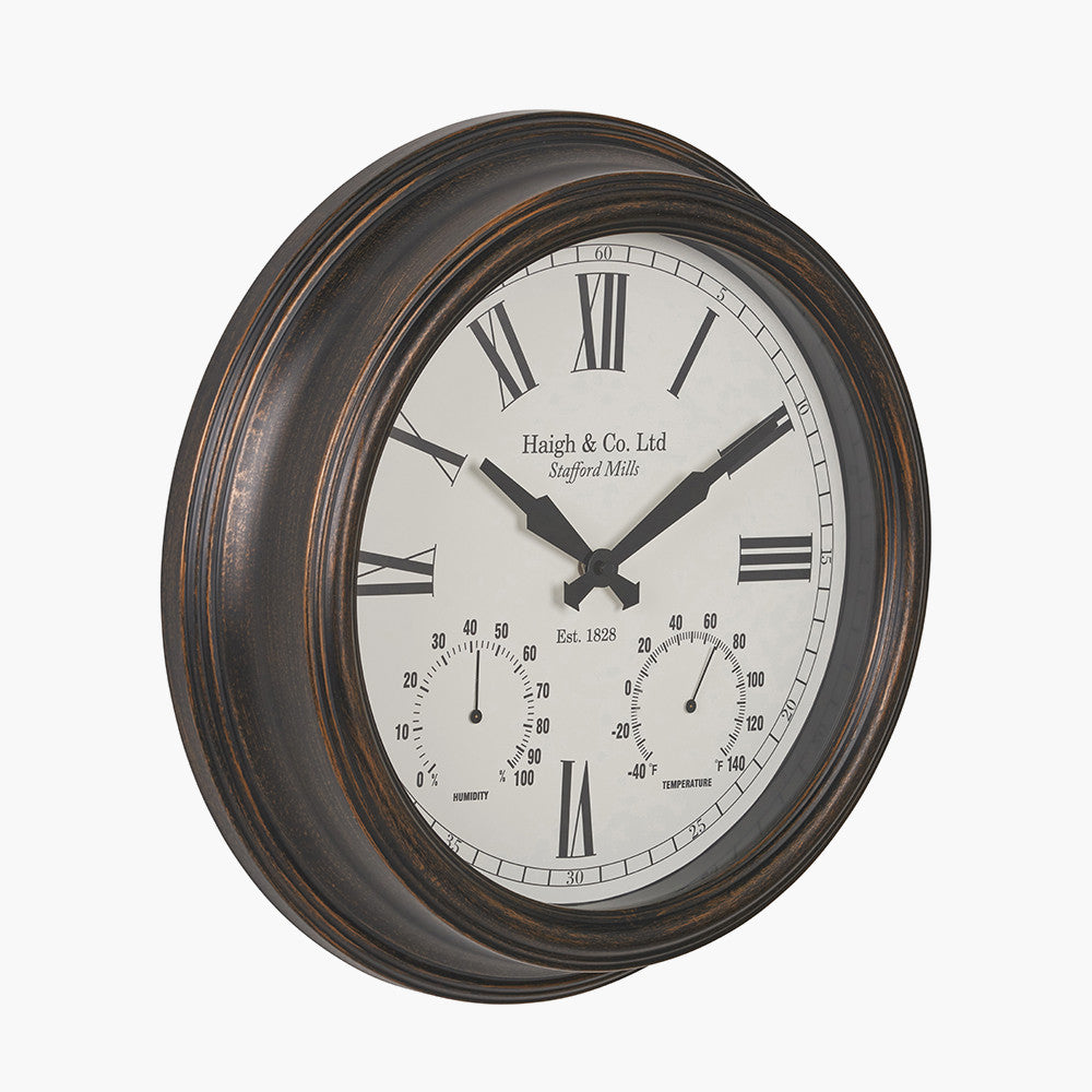 Pacific Lifestyle Antique Bronze Effect Indoor Outdoor Wall Clock 6