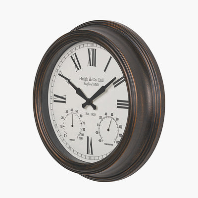 Pacific Lifestyle Antique Bronze Effect Indoor Outdoor Wall Clock 7