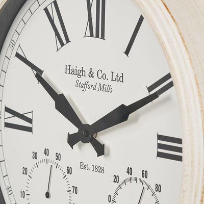 Pacific Lifestyle Antique Effect Gold Brushed Cream Indoor Outdoor Wall Clock 2
