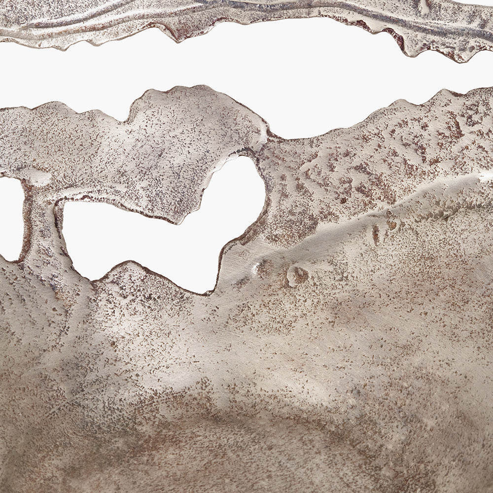 Pacific Lifestyle Antique Silver Cast Metal Decorative Bowl 4