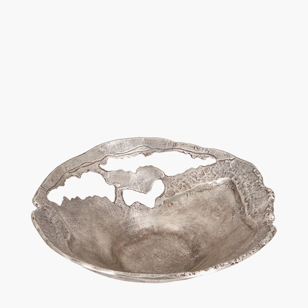 Pacific Lifestyle Antique Silver Cast Metal Decorative Bowl 5