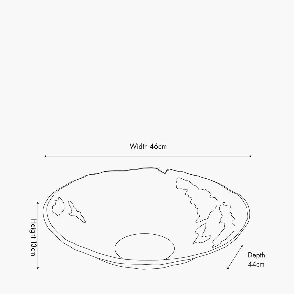 Pacific Lifestyle Antique Silver Cast Metal Decorative Bowl Dimensions