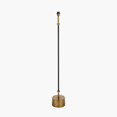 Pacific Lifestyle Antoine Black Croc and Antique Brass Metal Floor Lamp Base with Henry 40cm White Handloom Cylinder Lampshade 10