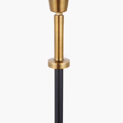 Pacific Lifestyle Antoine Black Croc and Antique Brass Metal Floor Lamp Base with Henry 40cm White Handloom Cylinder Lampshade 5