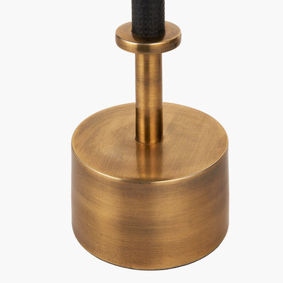 Pacific Lifestyle Antoine Black Croc and Antique Brass Metal Table Lamp Base with Henry 30cm White Handloom Cylinder Lampshade 5