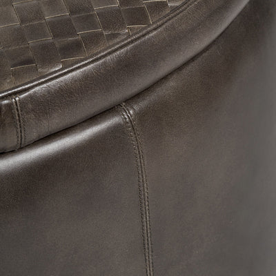 Pacific Lifestyle Arturo Peppercorn Leather Storage Pouffe 2