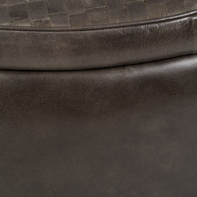 Pacific Lifestyle Arturo Peppercorn Leather Storage Pouffe 3