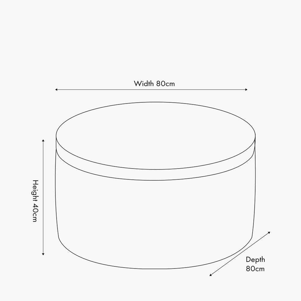Pacific Lifestyle Arturo Peppercorn Leather Storage Pouffe Dimensions