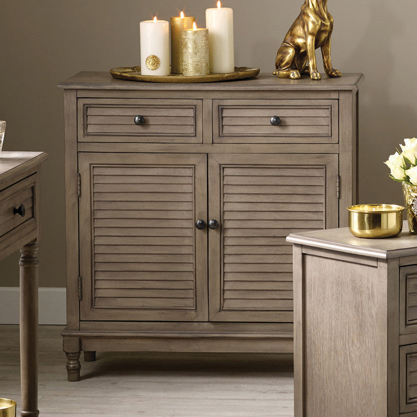 Pacific Lifestyle Ashwell Taupe Pine Wood 2 Drawer 2 Door Unit