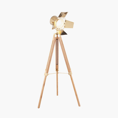 Pacific Lifestyle Hereford Gold and Natural Tripod Floor Lamp 2