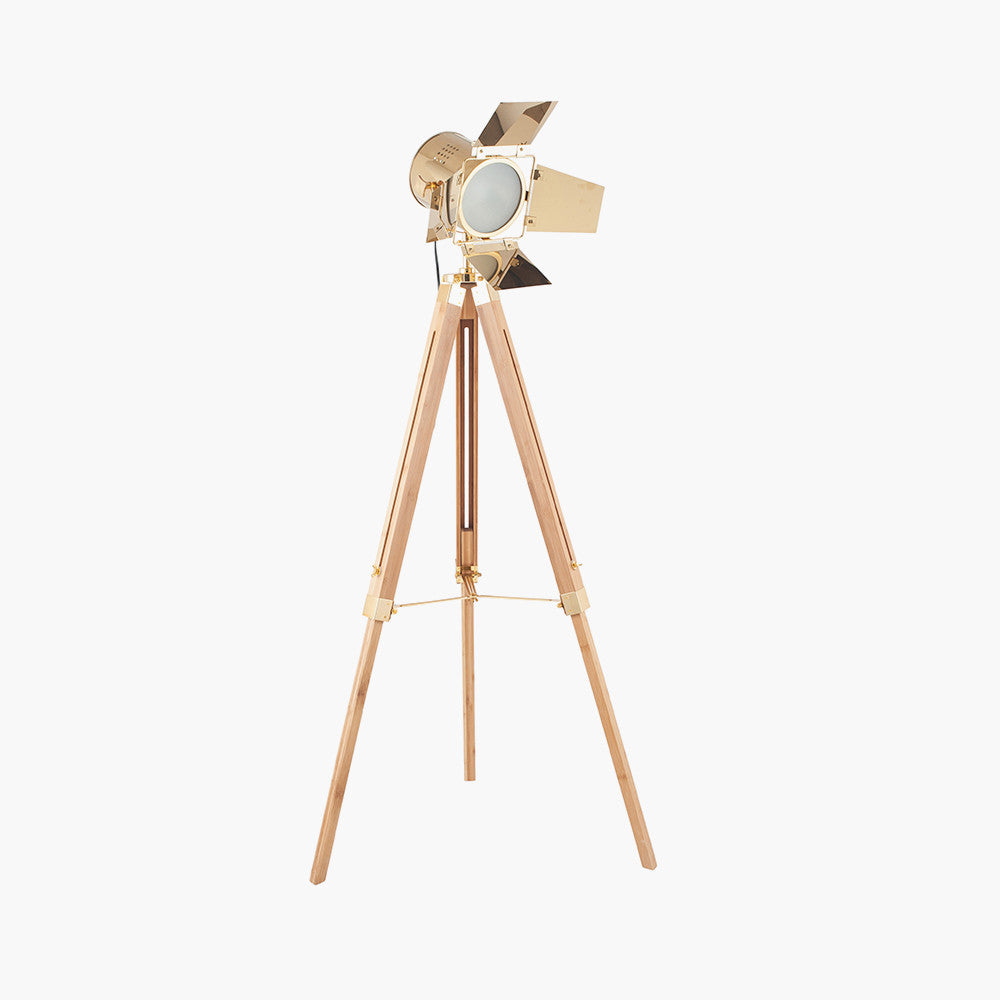 Pacific Lifestyle Hereford Gold and Natural Tripod Floor Lamp 3