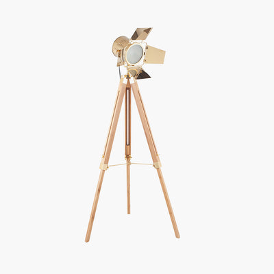 Pacific Lifestyle Hereford Gold and Natural Tripod Floor Lamp 3