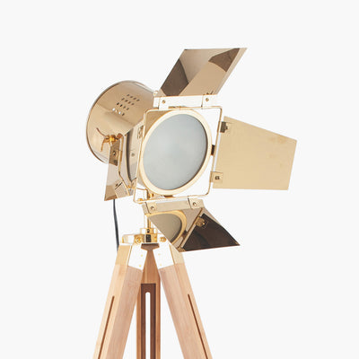 Pacific Lifestyle Hereford Gold and Natural Tripod Floor Lamp 5