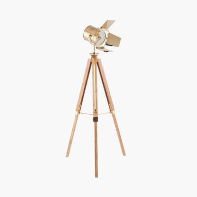 Pacific Lifestyle Hereford Gold and Natural Tripod Floor Lamp 6