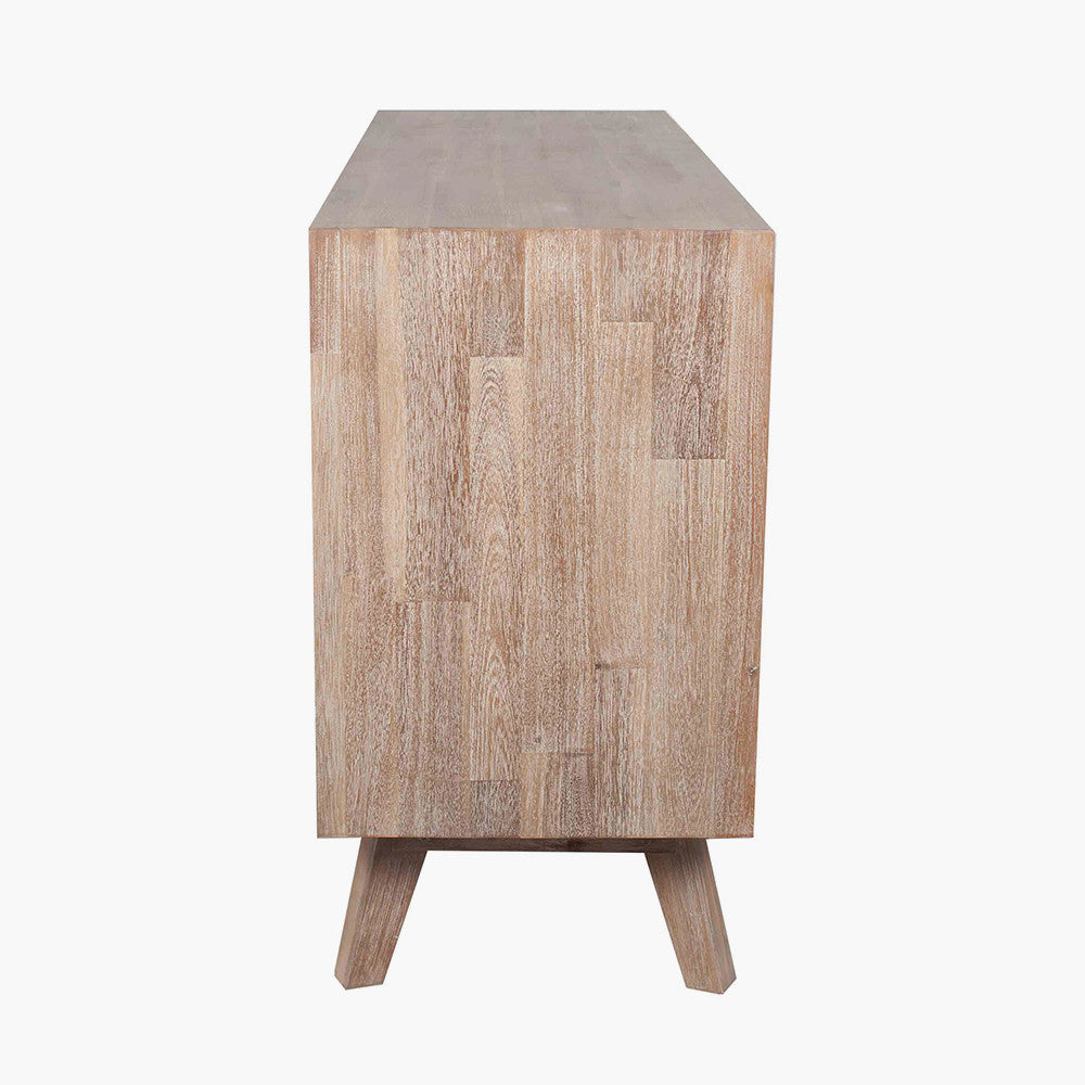 Pacific Lifestyle Kalmar Sand Wash Acacia Wood 3 Drawer 3 Door Sideboard 2