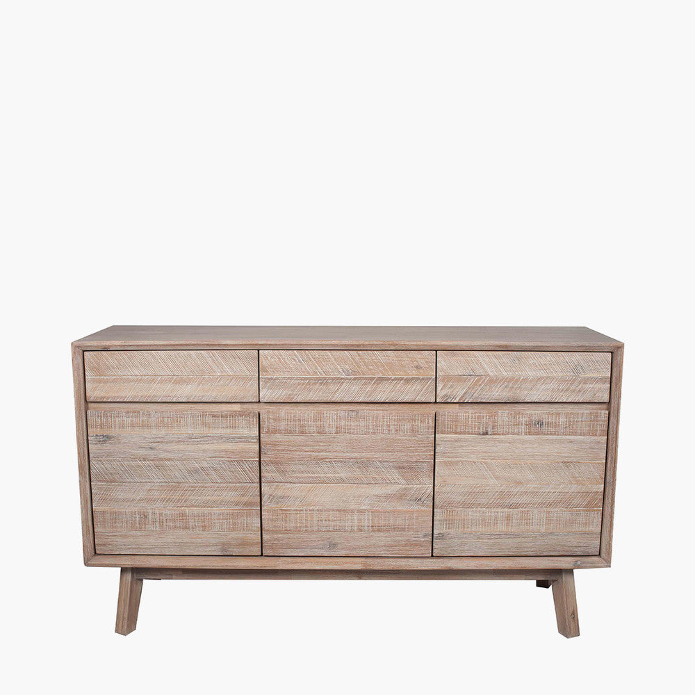 Pacific Lifestyle Kalmar Sand Wash Acacia Wood 3 Drawer 3 Door Sideboard 4