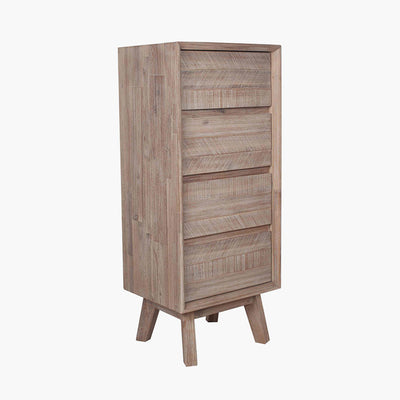 Pacific Lifestyle Kalmar Sand Wash Acacia Wood 4 Drawer Tall Boy 3