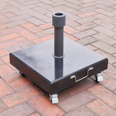 Pacific Lifestyle Rome Polished Black Granite 40KG Wheeled Parasol Base