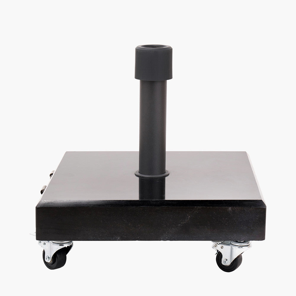 Pacific Lifestyle Rome Polished Black Granite 40KG Wheeled Parasol Base 6