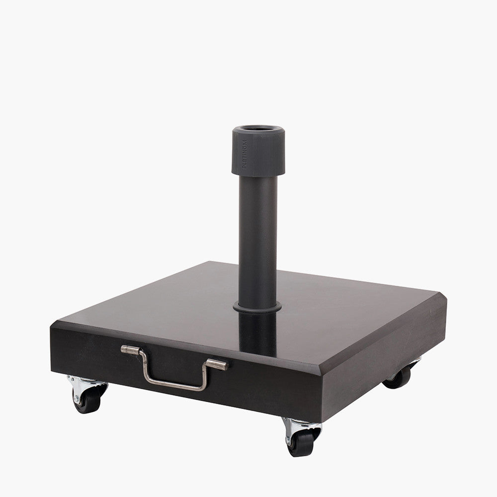 Pacific Lifestyle Rome Polished Black Granite 40KG Wheeled Parasol Base 7