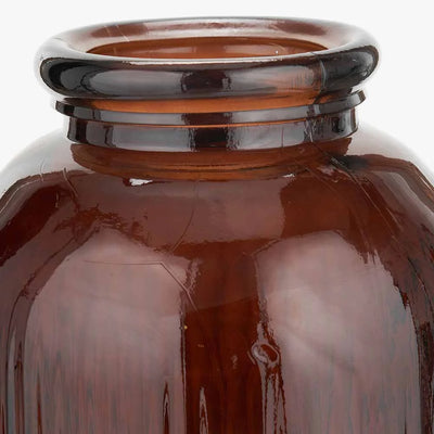 Pecan-Brown-Recycled-Glass-Ribbed-Vase-Tall_3