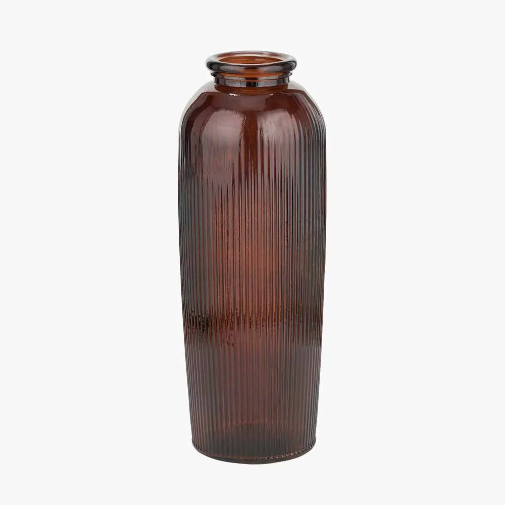 Pecan-Brown-Recycled-Glass-Ribbed-Vase-Tall_7