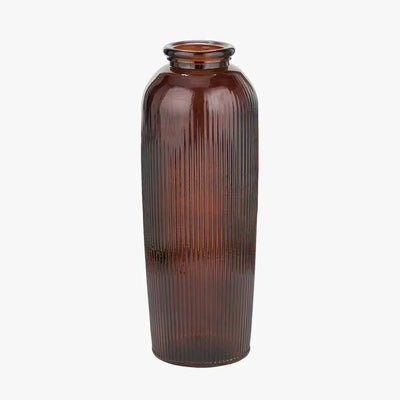 Pecan-Brown-Recycled-Glass-Ribbed-Vase-Tall_7