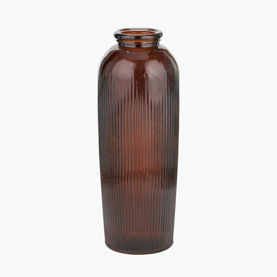 Pecan-Brown-Recycled-Glass-Ribbed-Vase-Tall_8