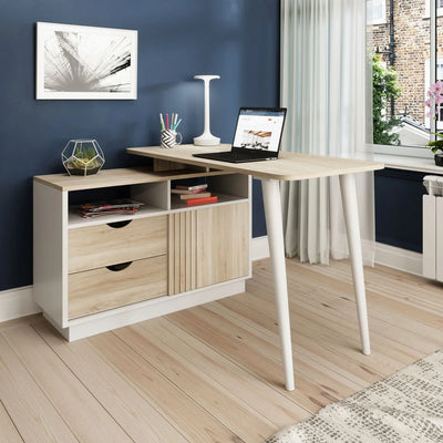 Teknik-Bridge-Desk-Sonoma-Oak-Effect-with-White