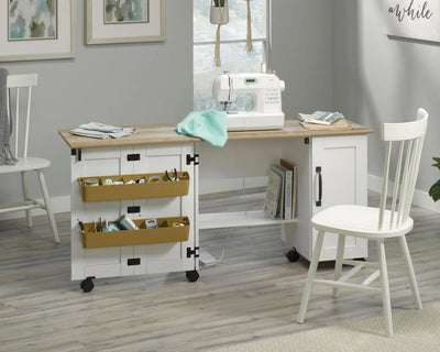 Teknik-Craft-Sewing-Craft-Cart-W1580-x-D494-x-H724mm-Soft-White-Lintel-Oak-Finish_3