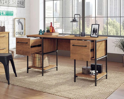 Teknik-Office-Iron-Foundry-Double-Pedestal-Desk-in-Checked-Oak-Finish_10