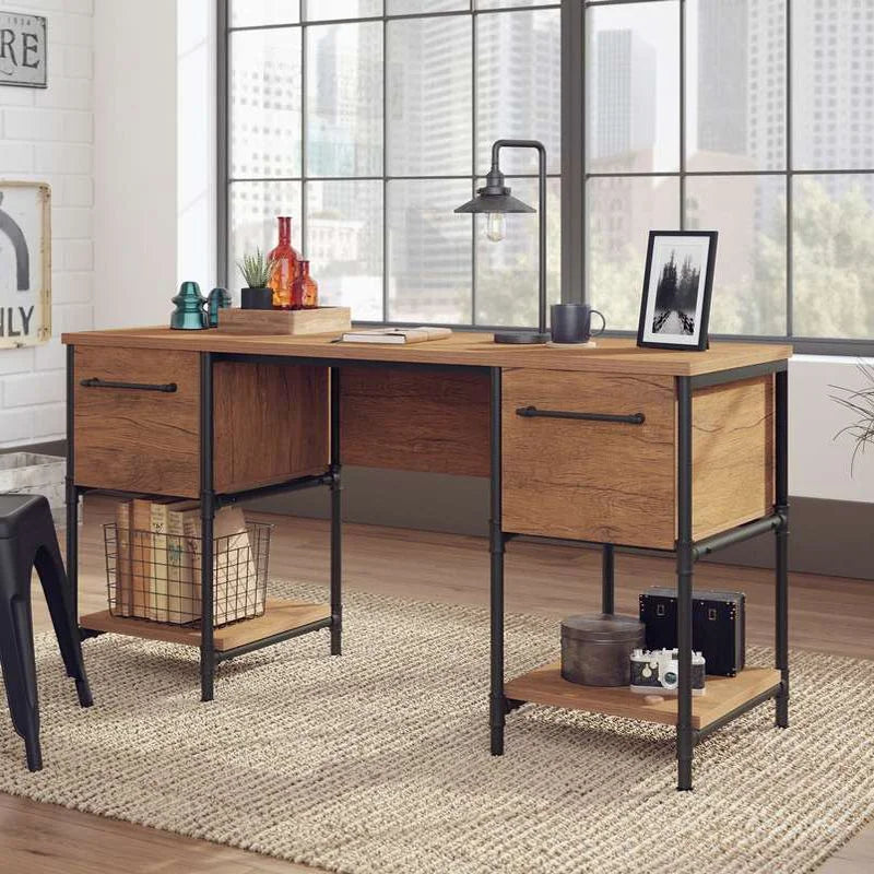 Teknik-Office-Iron-Foundry-Double-Pedestal-Desk-in-Checked-Oak-Finish_11