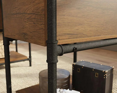 Teknik-Office-Iron-Foundry-Double-Pedestal-Desk-in-Checked-Oak-Finish_4