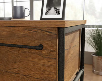 Teknik-Office-Iron-Foundry-Double-Pedestal-Desk-in-Checked-Oak-Finish_8