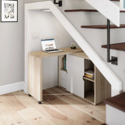Teknik-Office-Pivot-Cupboard-Office-Desk-in-Sonoma-Oak-Effect-2