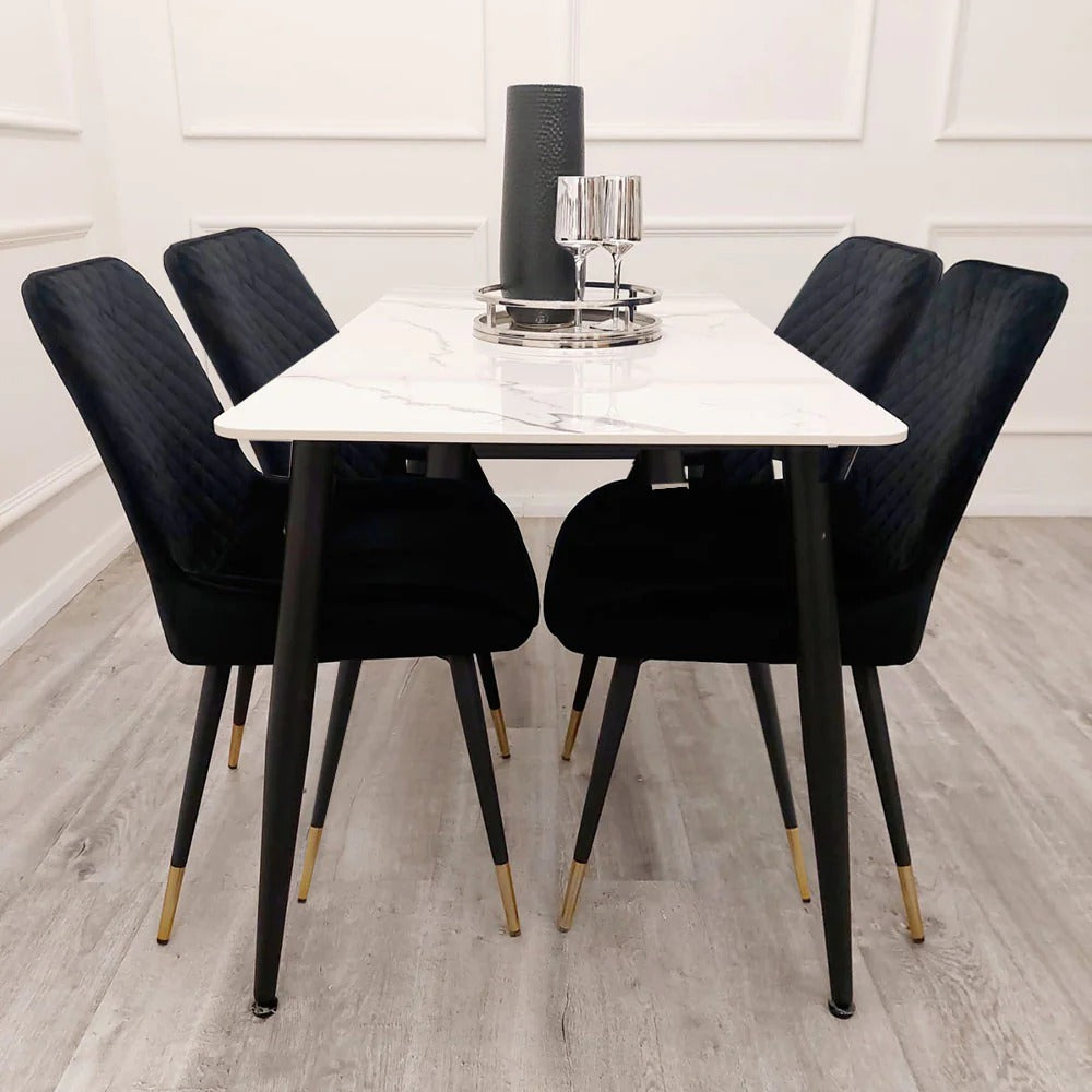 Titan 1.4 Black Dining Table with Sintered Stone Top