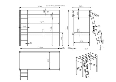 Noomi Tera Solid Wood Gaming Highsleeper