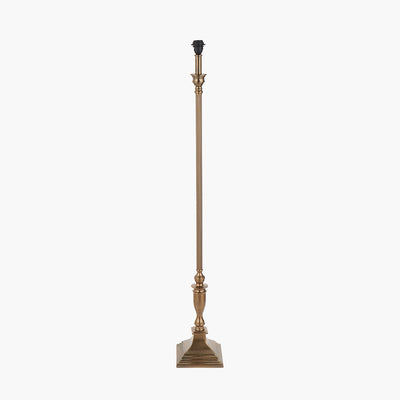 pacific-lifestyle-Canterbury-Antique-Brass-Metal-Floor-Lamp-Base-with-Rene-45cm-Light-Grey-Velvet-Cylinder-Lampshade_2