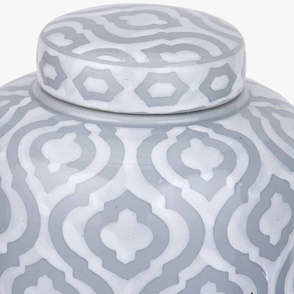 pacific-lifestyle-Celia-Grey-and-White-Ceramic-Geo-Pattern-Lidded-Ginger-Jar_2