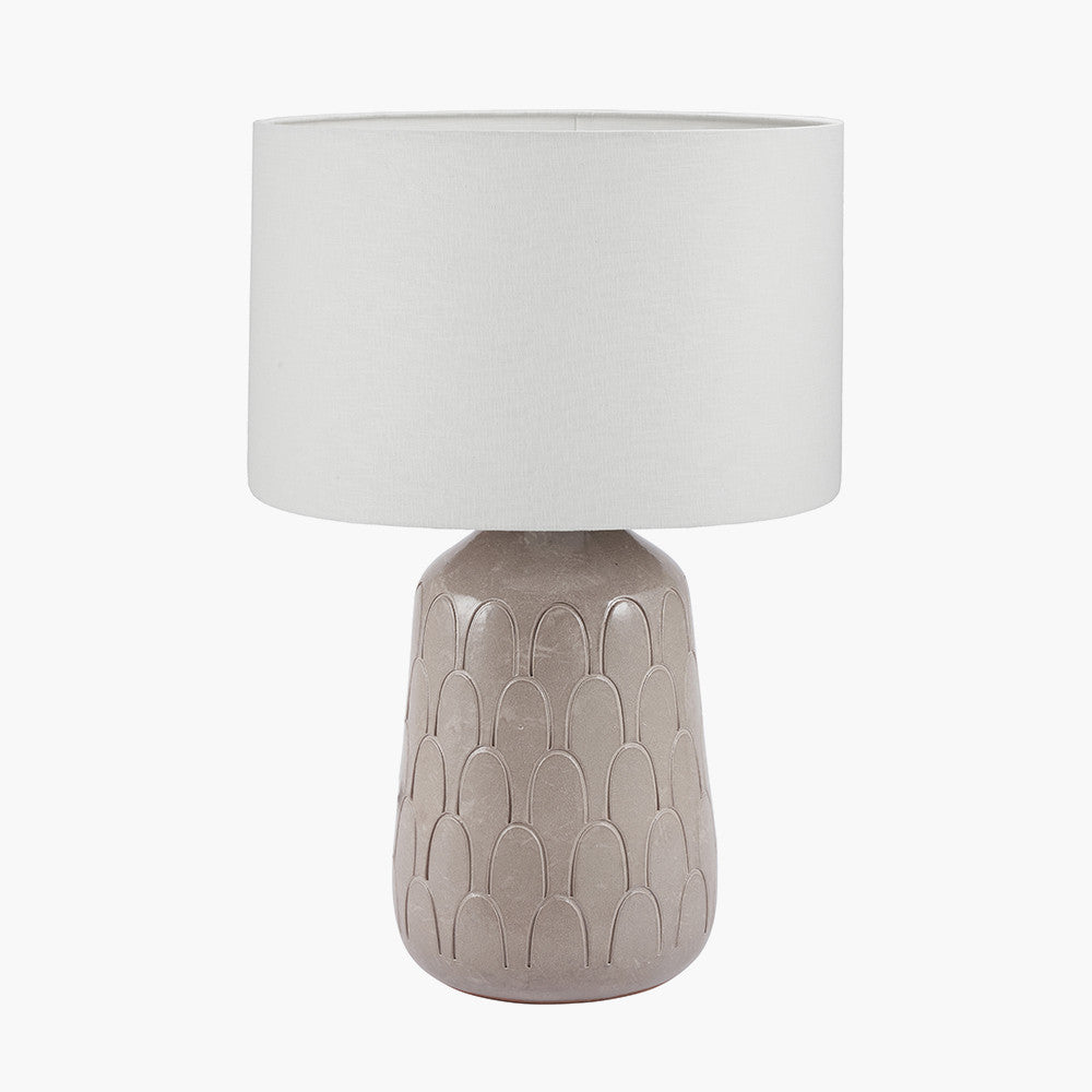 pacific-lifestyle-Coco-Grey-Gloss-Arch-Design-Stoneware-Table-Lamp-Base-with-Lino-35cm-Grey-Self-Lined-Linen-Cylinder-Lampshade_1