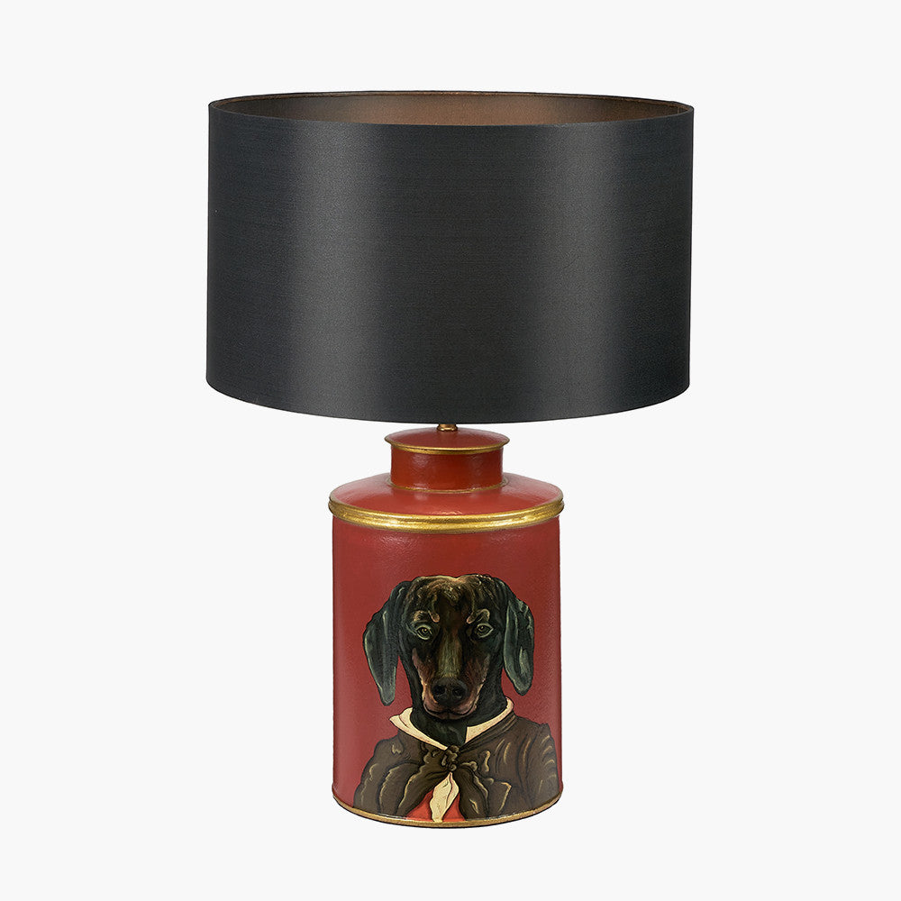 pacific-lifestyle-Dachshund-Red-Hand-Painted-Metal-Table-Lamp-Base-with-Zara-40cm-Black-Silk-Cylinder-Lampshade_1