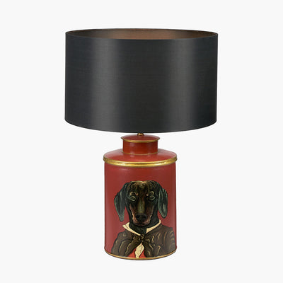 pacific-lifestyle-Dachshund-Red-Hand-Painted-Metal-Table-Lamp-Base-with-Zara-40cm-Black-Silk-Cylinder-Lampshade_1