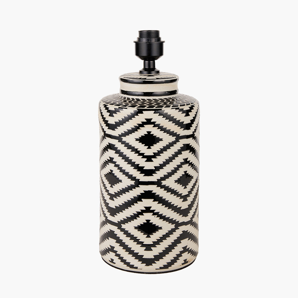 pacific-lifestyle-chirala-black-and-white-tall-ikat-ceramic-table-lamp-base-with-bow-40cm-raspberry-velvet-cylinder-lampshade_2