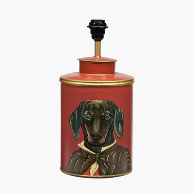 pacific-lifestyleDachshund-Red-Hand-Painted-Metal-Table-Lamp-Base-with-Henry-35cm-Mulberry-Handloom-Cylinder-Lampshade_2